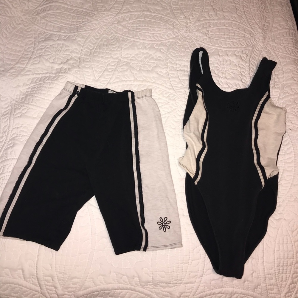Vintage bodysuit and matching biker shorts